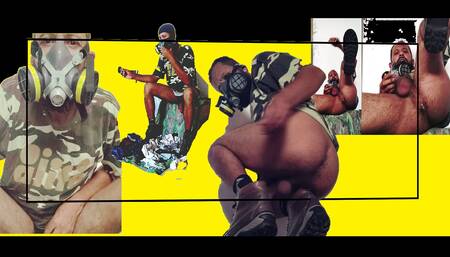 Gas mask smoke fetish