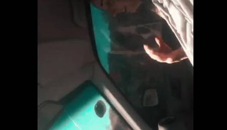 I suck horny cock in the car