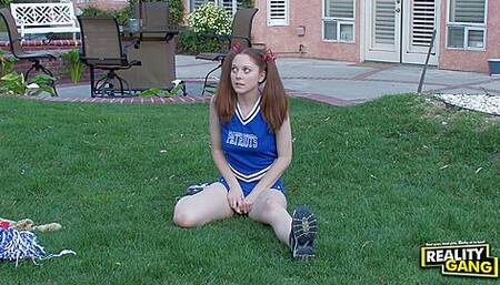 Cheerleader Auditions - Scarlett Fay Meets A Cock Outside Part 1