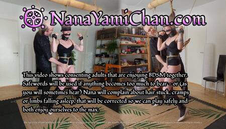 4k UHD: Girl in standing streadeagle and spanked to orgasms