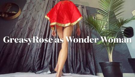GreasyRose flexing as Wonder Woman