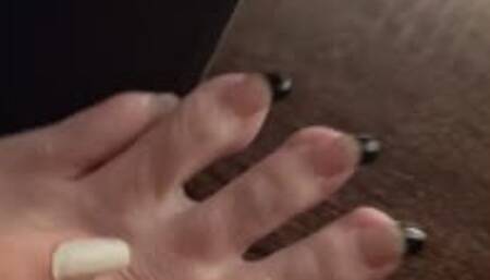 White Nails Black Super Long Toenails Vegas