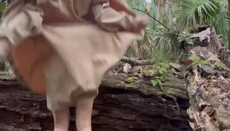 Secret Camera in forest captures Nude Model doing a photoshoot!