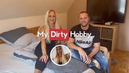 Gorgeous blonde gets her mouth full of cum