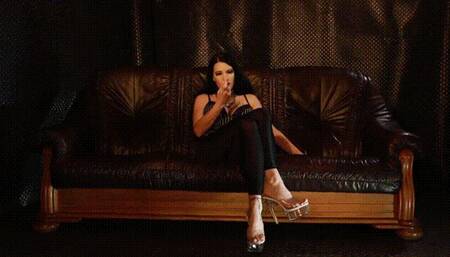 Rubber cock blowjobs