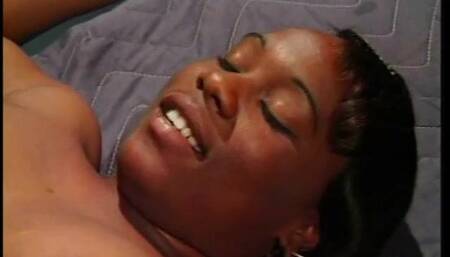 Black slut with nice tits gets fucked hard from behind