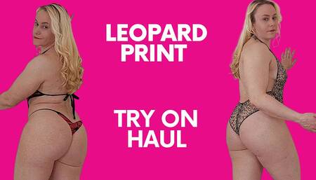 Leopard lingerie try on haul with Michellexm