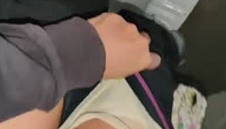 Girl pissing in a dirty street Indian style toilet in the mountains