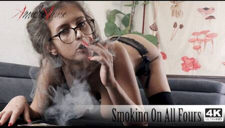 Smoking On All Fours (SD, mobile version) - POV Smoking Fetish Show!