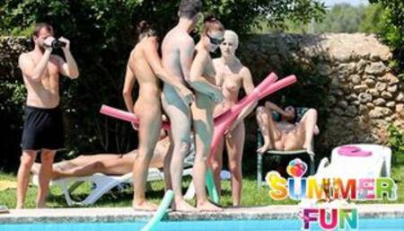 Horny Friends Fucking by the pool