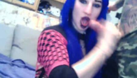 big lips with lipstic and suckin by KATRIX