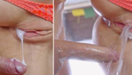 HE CUMS 3 TIMES !!! 2 Creampies and 1 Cumshot over HUGE SQUIRTING PUSSY - Close Up Fantasy