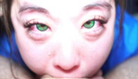 Green Eyes ASIAN NURSE deepthroat crying POV blowjob for her patient! ( sukisukigirl )