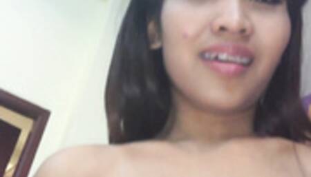 Stunning big tit Thai teen rides a stiff cock