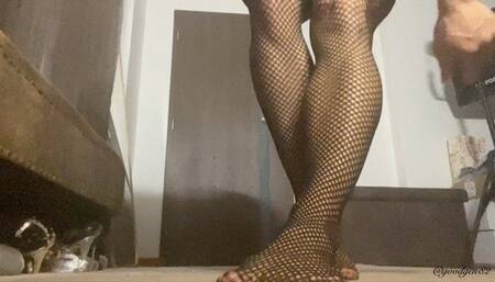 leather and fishnet