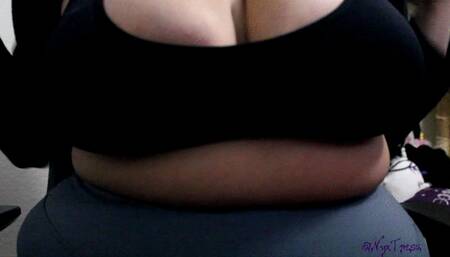 Natural Big Tits, Slip and Play Tease