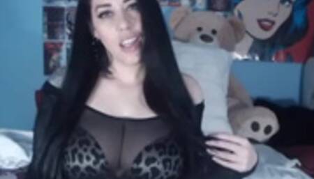 Hot Latina milf takes huge black dildo for fan