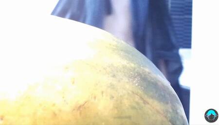 Horny teen fucking watermelon