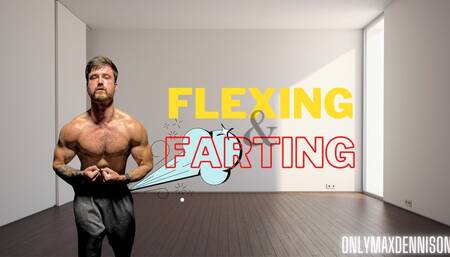 Muscular jock Flexing and farting domination