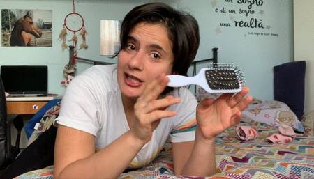 I spank my slave with my hairbrush