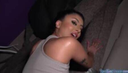 Fake agent fucks bigbooty bae in POV with big white cock