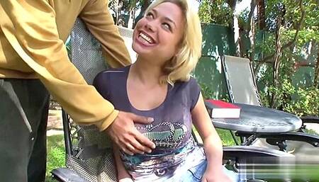 Blonde Minx Charity Lane Rides On A Bbc P1