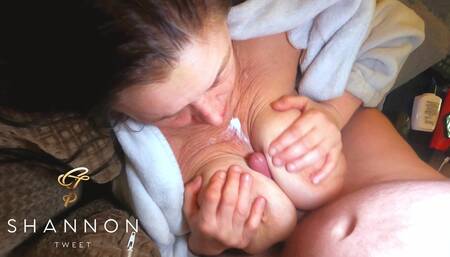 Stepmommy has slippery boobs