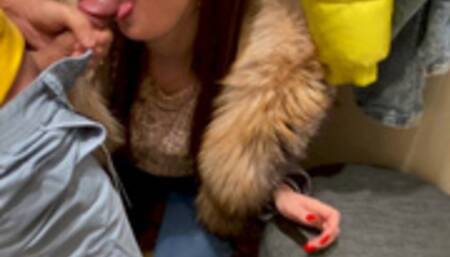 Did Mommy give you a blowjob in the fitting room ? No?! Take off your pants daddy, I want to fix it.