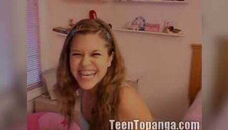 Cute solo teen topanga masturbates