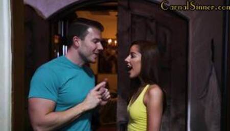 Redhead ballslicking MILF 3some fucked by BF with her BFF