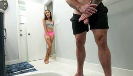 My stepuncle's big cock barely fits in my petite body