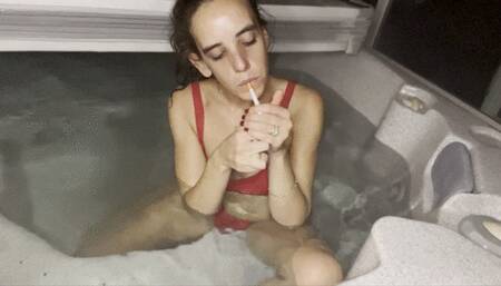 who doesn't love a cigarette in the hot tub