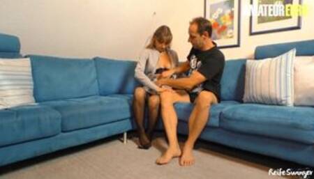 Skinny Amateur Lady Gets Her Mature Pussy Fucked By Two Men Full Scene