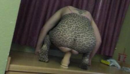 Fine ass bouncing on a huge dildo like a pro