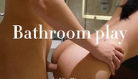 Chinese girlfriend with big tits surprises me in the bathroom and makes me lose billions of sperm