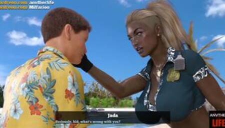 [Gameplay] MILF'S RESORT • EP. 8 • AMAZING FUCK WITH AN EBONY POLICE OFFICER