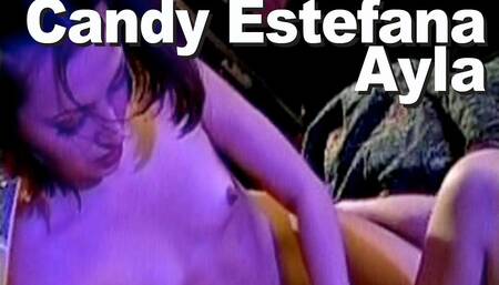 Ayla & Candy Estefana lesbo licking and vibrator