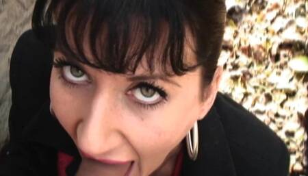 Hot seductive brunette loves to cum hot spunk by sucking cock