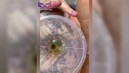Korean Mistress butt tattoo, asshole tattoo, Golden pee