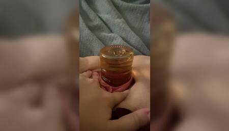 Birthing apple juice bottle