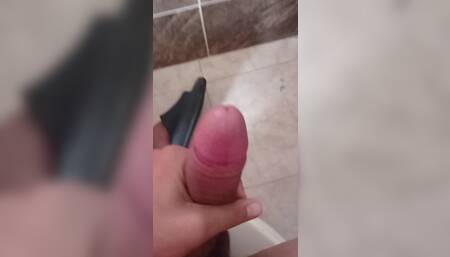touching my hard cock
