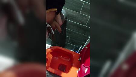 Urine in a public toilet