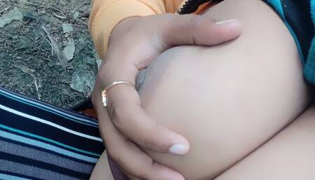 Flashing Monster big boobs outdoor