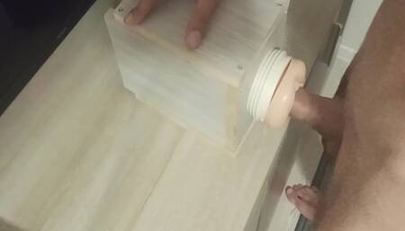 Rough fucking my fleshlight. Hands free cumshot