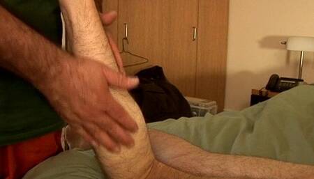 Preston gets feet massaged