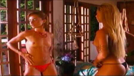 After some lesbian kissing, these blonde sluts bring in a friend to play. Their threesome erupts in fucking