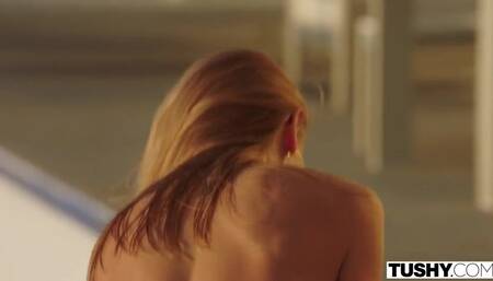 Blonde Ukrainian chick riding a big dick