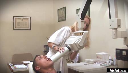 Dental assistant Erica Fontes lives out her fantasy and fucks a hot client