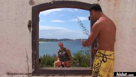 Faith swallows two loads after getting double penetrated