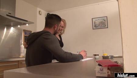 Angie Scorp's pussy got wet for the plumber but he wanted to fuck her ass!